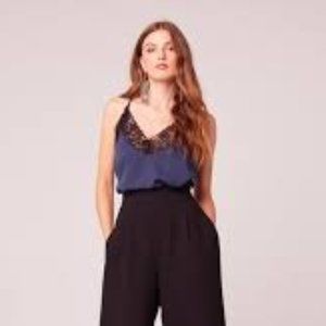 Band of Gypsies Bonsoir Lace Trim Camisole Top